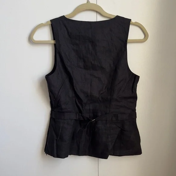 Reformation black linen Delaney vest top size 4 - Picture 2 of 6